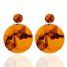 Load image into Gallery viewer, Beautiful Round Smoke Design Acrylic Resin Stud Earrings – Fashion Ear Accessories - Ailime Designs