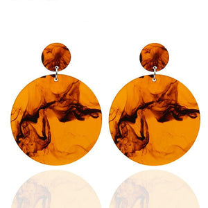 Beautiful Round Smoke Design Acrylic Resin Stud Earrings – Fashion Ear Accessories - Ailime Designs