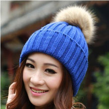 Load image into Gallery viewer, Thermal Protection Sphere Knitted Beanie Caps - Pompom Top Accessories - Ailime Designs