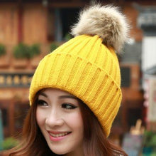 Load image into Gallery viewer, Thermal Protection Sphere Knitted Beanie Caps - Pompom Top Accessories - Ailime Designs