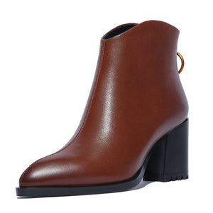 Women's Genuine Leather Skin Ankle Boots - Ailime Designs