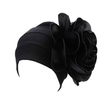 Load image into Gallery viewer, Women&#39;s Solid Polyester Turban w/ Side Flower Design - Ailime Designs - Ailime Designs