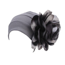 Load image into Gallery viewer, Women&#39;s Solid Polyester Turban w/ Side Flower Design - Ailime Designs - Ailime Designs