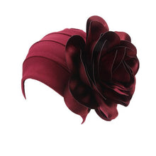 Load image into Gallery viewer, Women&#39;s Solid Polyester Turban w/ Side Flower Design - Ailime Designs - Ailime Designs