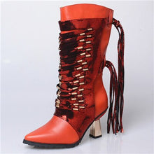 Load image into Gallery viewer, Women&#39;s Genuine Leather Fringe Design Boots