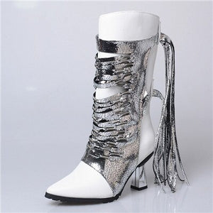 Women's Genuine Leather Fringe Design Boots