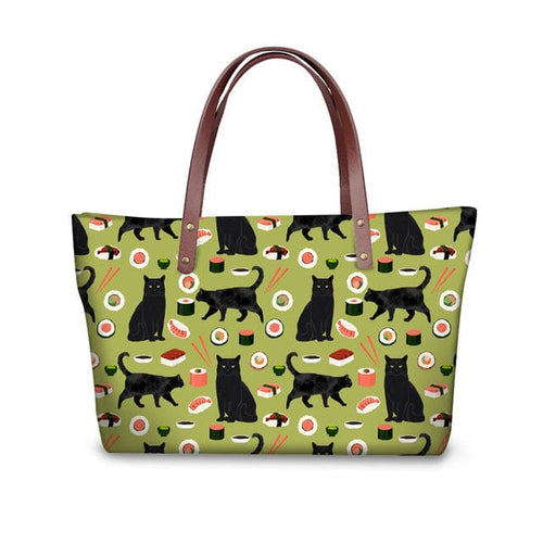 Women’s 3D Cat Illustration Screen-Printed Tote Bags – Fine Quality Accessories - Ailime Designs