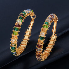 Load image into Gallery viewer, Crystal Gold Loop Studded Earrings – Ailime Designs - Ailime Designs