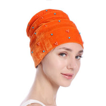 Load image into Gallery viewer, Women Velvet India Style Stretch Turban Hats w/ Bead Detail Design - Ailime Designs