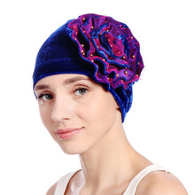 Load image into Gallery viewer, Women&#39;s Beaded Flower, Velvet India Style Turbans - Ailime Designs