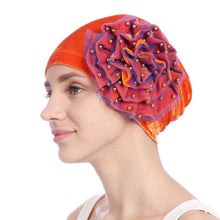 Load image into Gallery viewer, Women&#39;s Beaded Flower, Velvet India Style Turbans - Ailime Designs