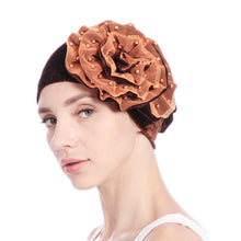 Load image into Gallery viewer, Women&#39;s Beaded Flower, Velvet India Style Turbans - Ailime Designs