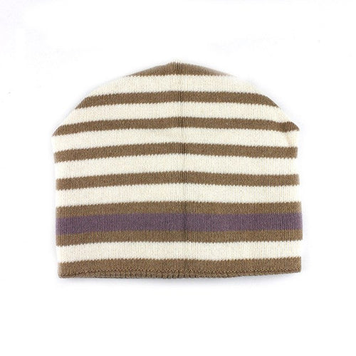 Women's Warm Stripe Knit Design Beanie Caps - Ailime Designs