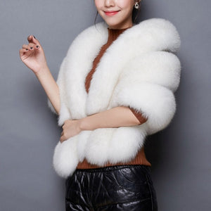 Luxury Pink Faux Fox Fur Capes For Women - Ailime Designs - Ailime Designs