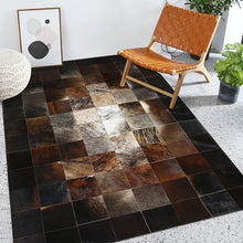 Load image into Gallery viewer, Beautiful Burn-Out Design Check Print Leather Skin Area Rugs