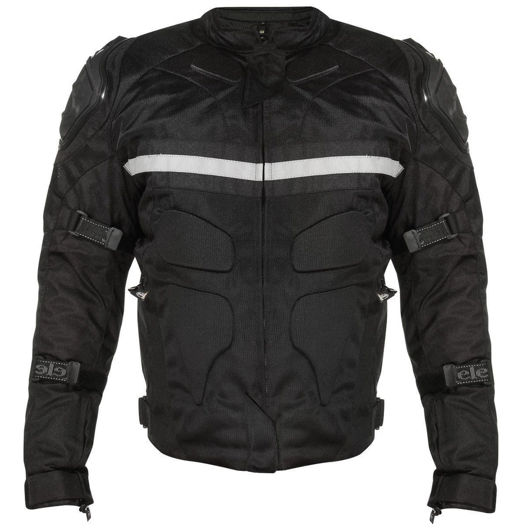 Xelement CF751 Men's Black Tri-Tex Motorcycle Jacket with Level-3 Armor - Ailime Designs