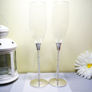 Crystal Transparent Base Design Champagne Glasses - Ailime Designs