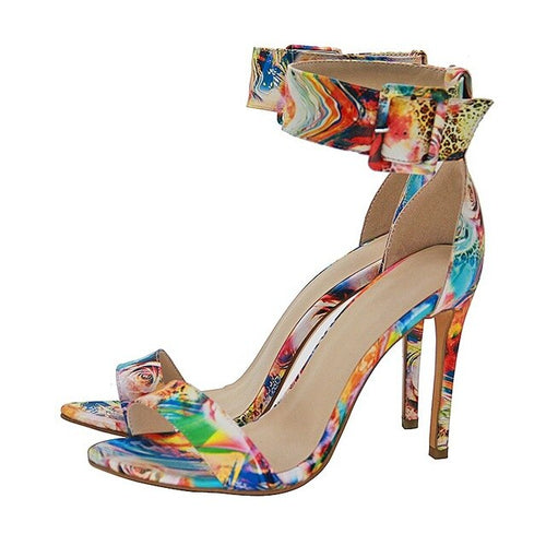 Women's Multi-color Strap Ankle high Heels - Ailime Designs