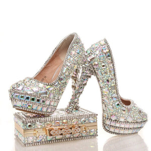 Women’s Beautiful 2 pc Crystal Design Shoe Sets – Fashion Footwear