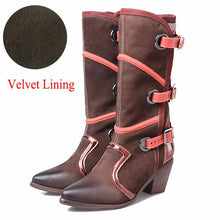 Load image into Gallery viewer, Women&#39;s Cowboy Strap Design Genuine Leather Riding Boots