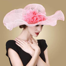 Load image into Gallery viewer, Flowing Feather Design Women&#39;s Beautiful Lovely European Style Wide Brim Hats - Ailime Designs