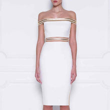 Load image into Gallery viewer, Women&#39;s Bandeau Gold Trim Design Dresses