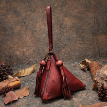 Load image into Gallery viewer, Women&#39;s Handmade Genuine Leather Triangle Shape Purses