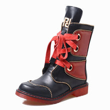 Load image into Gallery viewer, Women&#39;s Genuine Leather Skin Rivet Design Ankle Boots