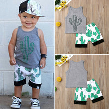 Load image into Gallery viewer, Children&#39;s 2pc Cactus Print Design Short Set- Ailime Designs