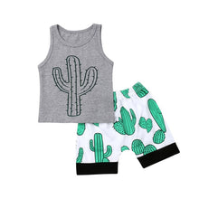 Load image into Gallery viewer, Children&#39;s 2pc Cactus Print Design Short Set- Ailime Designs