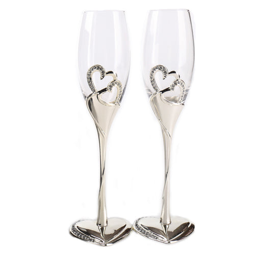 Best Crystal Heart Shape Champagne Glasses - Ailime Designs