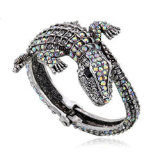 Load image into Gallery viewer, Crocodile Design Crystal Inlay Wrap Arm Bracelets - Ailime Designs