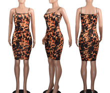 Load image into Gallery viewer, Women&#39;s Sleeveless Spaghetti Strap Camouflage Printed Dresses