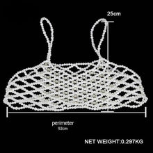 Load image into Gallery viewer, Women&#39;s Simulated Pearl Crop Top