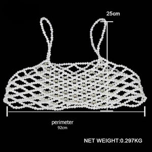 Women's Simulated Pearl Crop Top