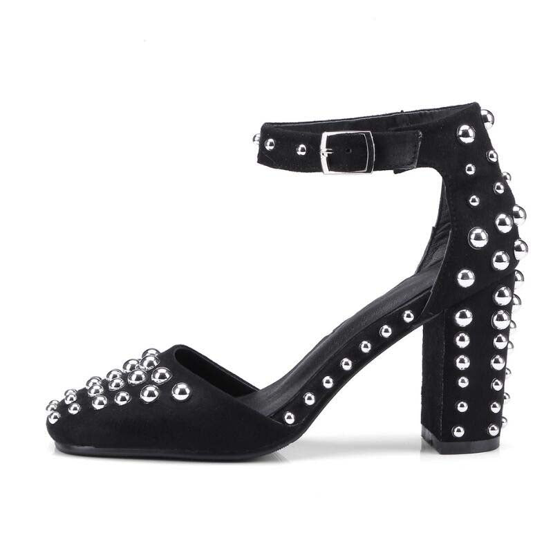 Women' Strap Ankle Design Rivet Heels - Ailime Designs