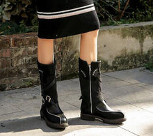 Load image into Gallery viewer, Women&#39;s British Style Genuine Leather Skin Riding Boots