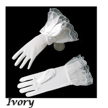 Load image into Gallery viewer, Bridal Lace Trim Gloves – Fine Quality Wedding Accessories