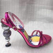 Load image into Gallery viewer, Block Design Sphere Heel Design Sling-back Heels - Ailime Designs