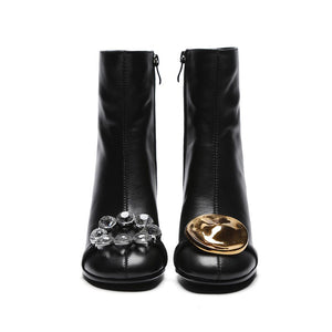 Women's Stylish Ornament Design Ankle Boots