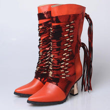 Load image into Gallery viewer, Women&#39;s Genuine Leather Fringe Design Boots