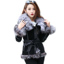 Load image into Gallery viewer, Women’s High-Quality Genuine Pig Skin Leather Jackets w/ Fur Trim Design