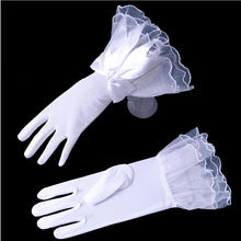 Load image into Gallery viewer, Bridal Lace Trim Gloves – Fine Quality Wedding Accessories