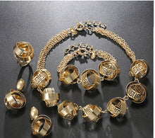 Load image into Gallery viewer, Beautiful Gold Ethnic Design 4pc Necklace Jewelry Sets - Ailime Designs