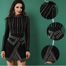 Load image into Gallery viewer, Women&#39;s Celebrity Style Long Sleeve Sexy Rivet Design Dresses